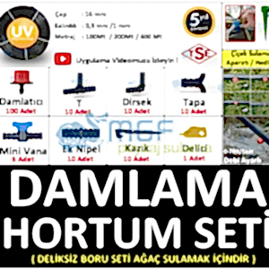 100 Metre Deliksiz Ağaç Damla Sulama Sistemi Seti | Sulama Borusu Hortum + Ek Parçaları