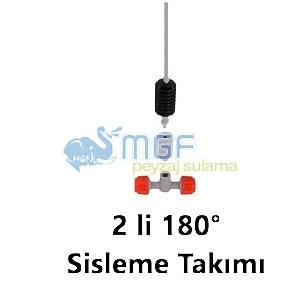 2’lİ Plastik Sisleme Nozul Seti | Su Püskürtme Başlığı + 30cm Boru + Çekvalf