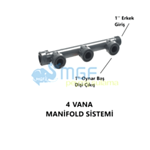 1'' Manifold Kollektör  4 Çıkış Dağıtıcı (Hunter&Rainbird Solenoid Vana Çoklu Bağlantı)