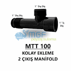1'' MTT100 1'' Manifold Kollektör Kolay Eklenebilir 2 Çıkış Dağıtıcı TE (Hunter&Rainbird Solenoid Vana Çoklu Bağlantı)