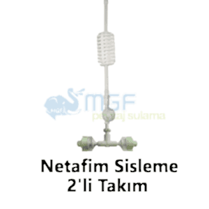 Netafim CoolNet 2'li 180° Sisleme Nozulu Seti | 30cm Boru + Ağırlık + Çekvalfli Su Püskürtme