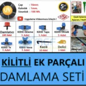 100 Metre Kilitli Ek Parçalı Deliksiz Ağaç Damla Sulama Seti | Sulama Borusu Hortumu ✅